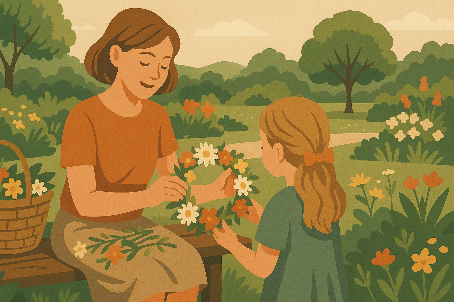 Bind en blomsterkrans i Geografisk Have