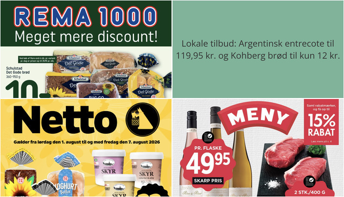 Lokale tilbud: Argentinsk entrecote til 119,95 kr. og Kohberg brød til kun 12 kr.