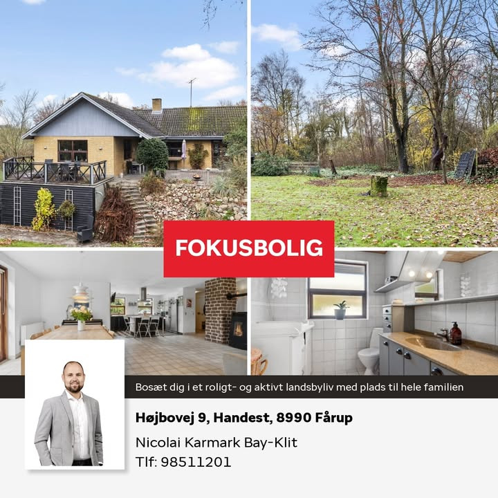 Rummelig villa med unik beliggenhed til salg i Handest