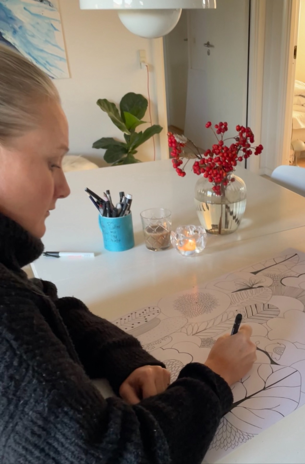 Mindful tegneworkshop med Connie Florentin på Nibe Bibliotek