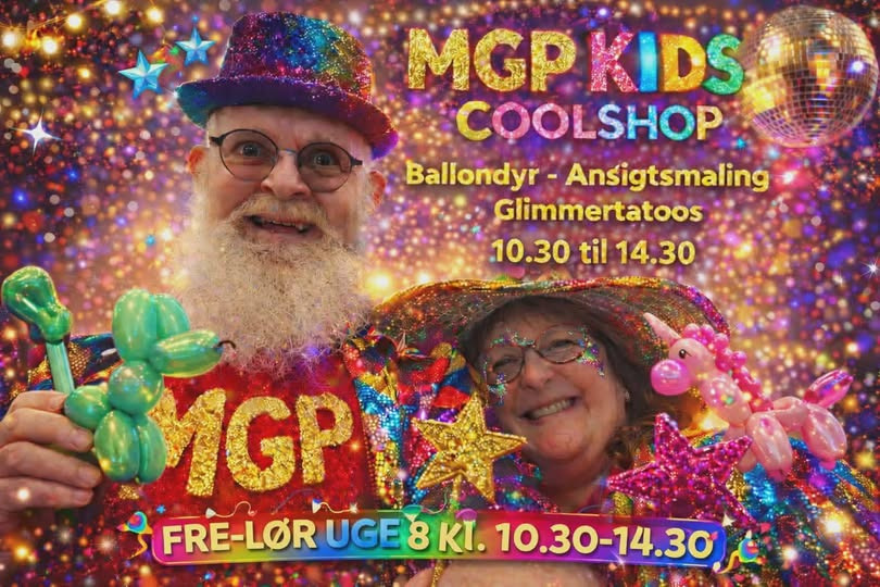 KiDS Coolshop byder på gratis ansigtsmaling og ballondyr med diskokugler og glimmer 