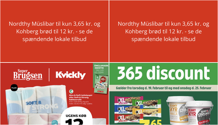 Nordthy Müslibar til kun 3,65 kr. og Kohberg brød til 12 kr. - se de spændende lokale tilbud