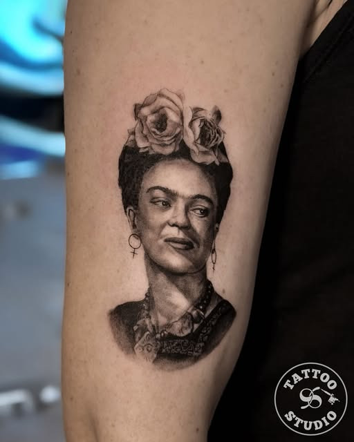 Tattoo Studio 96 Aalborg viser Frida Kahlo-portræt lavet af Anastasia