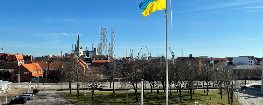 Frederikshavn Kommune markerer årsdag med ukrainske flag