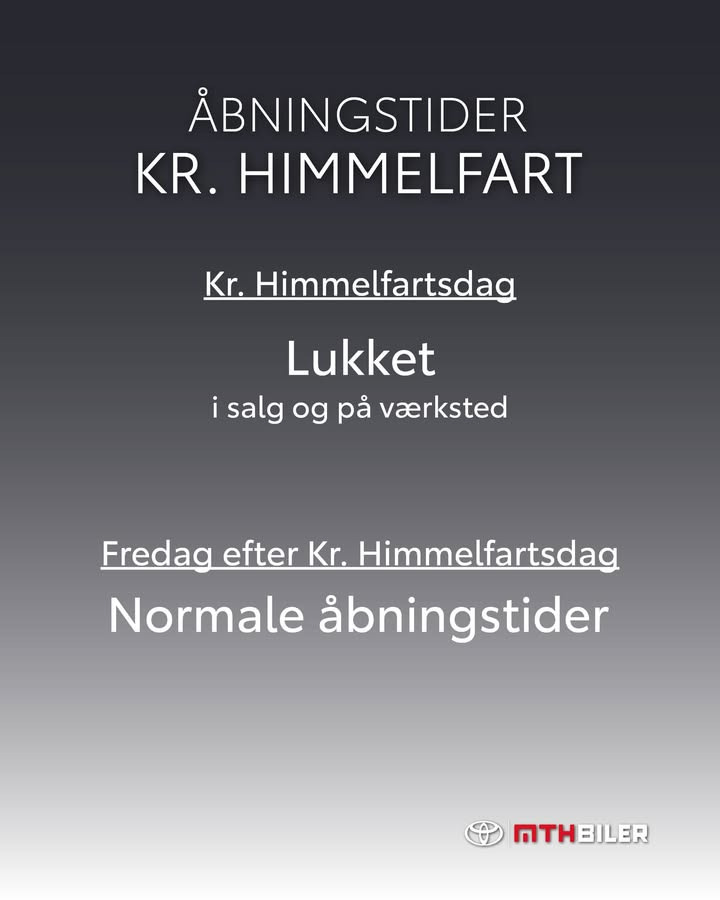 MTH Biler holder alle 8 forretninger lukkede på Kr. Himmelfartsdag