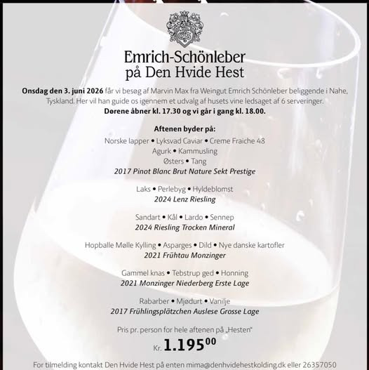 Den Hvide Hest Kolding inviterer til eksklusiv vinaften med Marvin Max