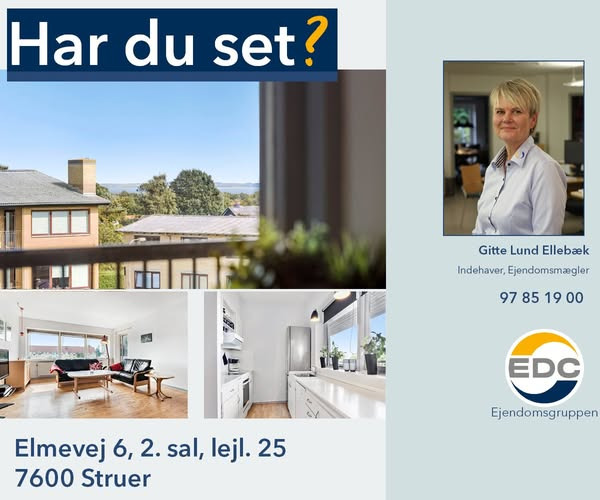 EDC Ejendomsgruppen Struer fremviser stor ejerlejlighed på Elmevej 6 