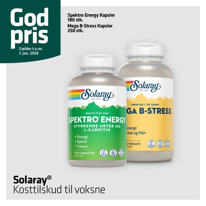 Vejlby Apotek tilbyder gode priser på Solaray kosttilskud