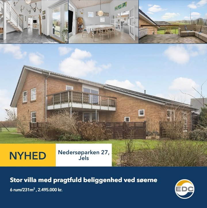 Stor villa til salg ved Jels Søerne hos EDC Vejen: Flyt ind uden besvær i attraktivt område nær Kolding