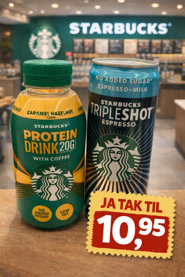Meny Hobro tilbyder Starbucks protein drik til halv pris